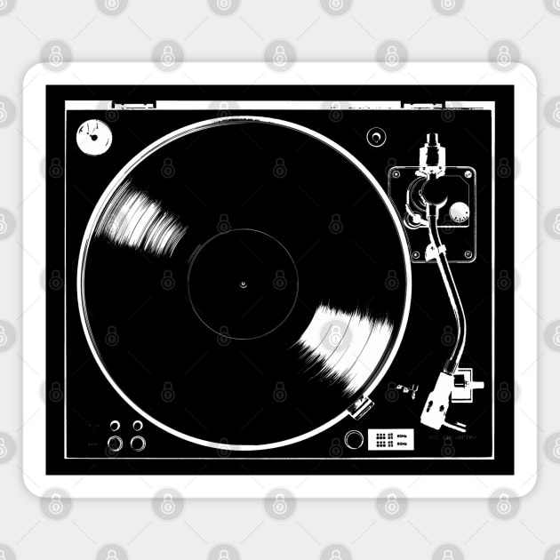 Turntable - Vinyl Record Analog Record Music Producer Magnet by blueversion